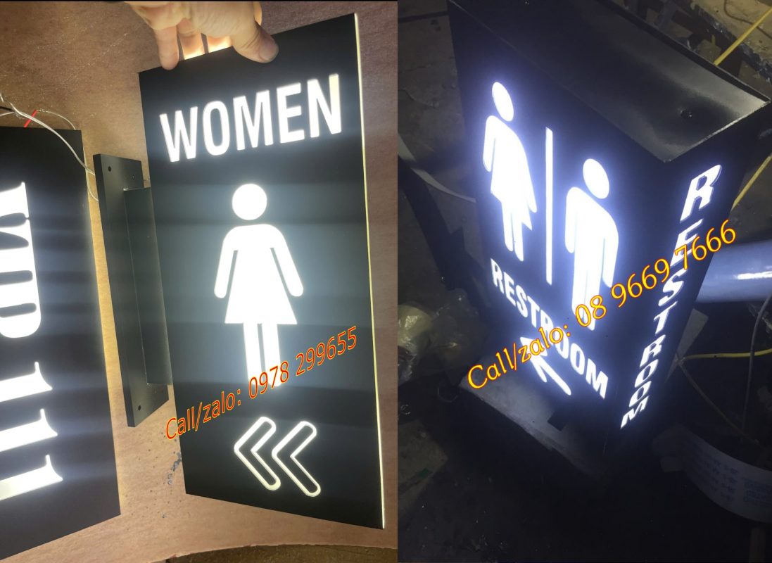 Biển toilet wc phát sáng đẹp giá rẻ